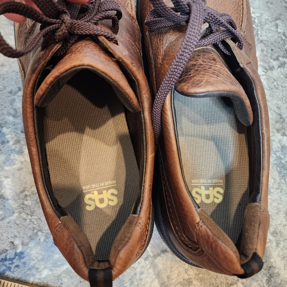 SAS Move On Brown Leather Lace Up Comforr Support Walking Shoes Size 13M - Picture 5 of 15